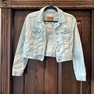 Hollister brand cropped jean jacket